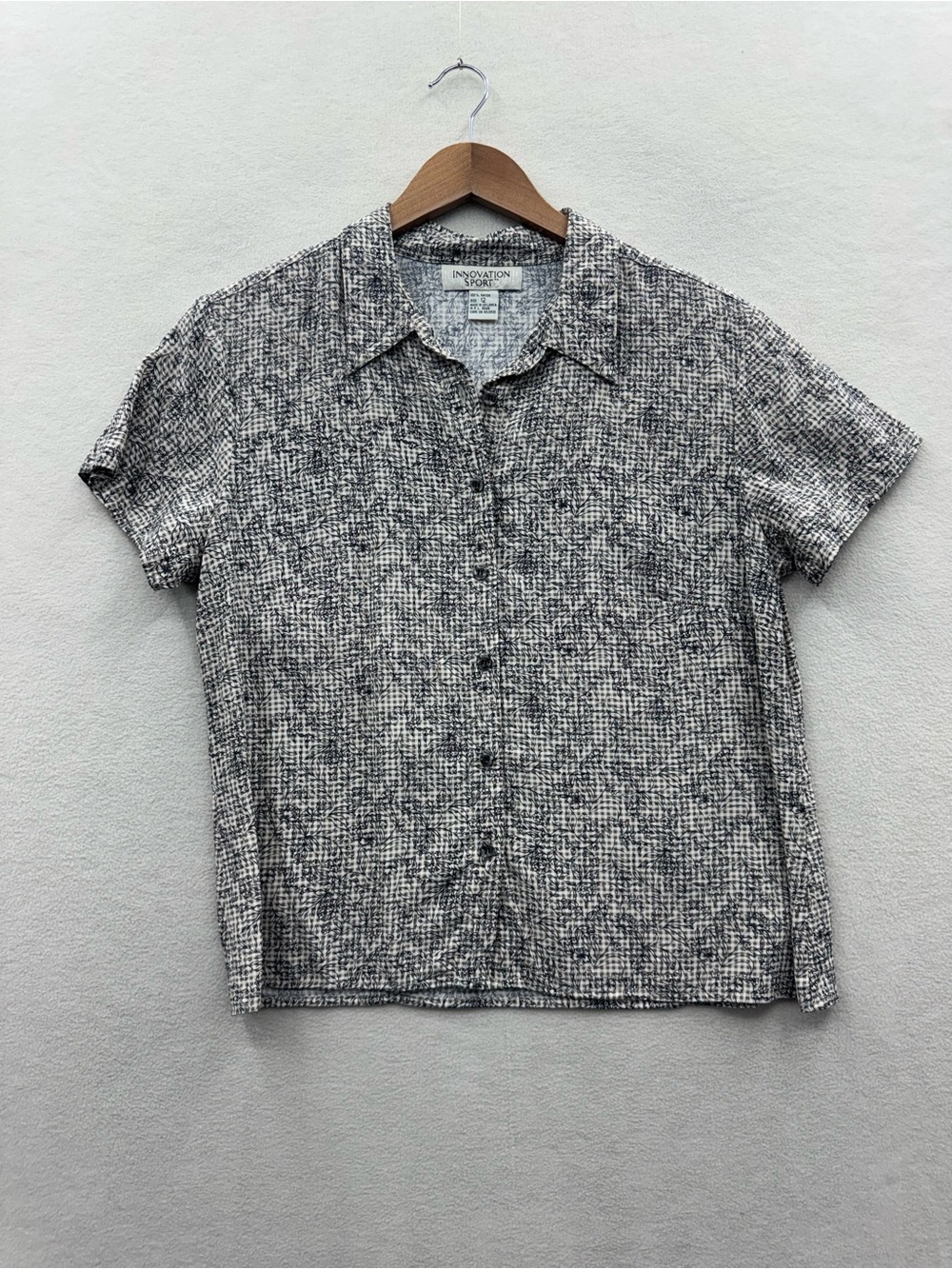 Innovation Sport Women’s 12 Short Sleeve Floral Button Up Shirt Top